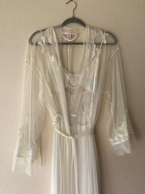 Vintage Victoria’s Secret Lace Slip Maxi Dress and Matching Robe